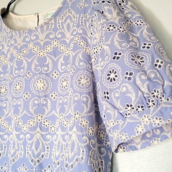 Lined Eyelet Top,  Dusty Blue - Picture 5 of 6